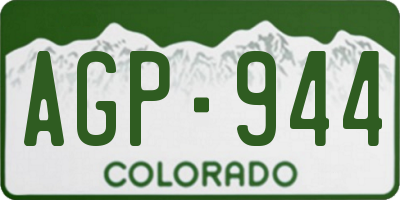 CO license plate AGP944