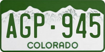 CO license plate AGP945