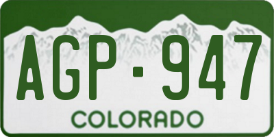 CO license plate AGP947