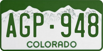 CO license plate AGP948
