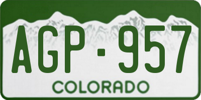 CO license plate AGP957