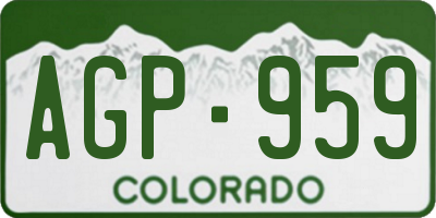 CO license plate AGP959