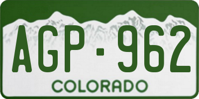 CO license plate AGP962