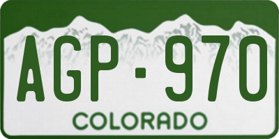 CO license plate AGP970