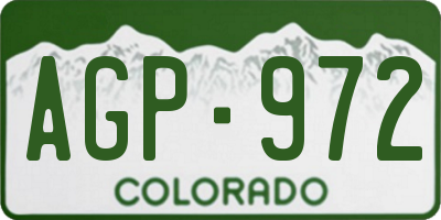 CO license plate AGP972