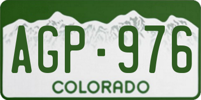 CO license plate AGP976