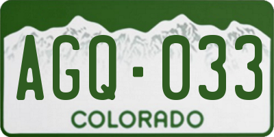 CO license plate AGQ033
