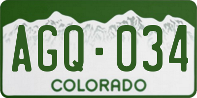 CO license plate AGQ034