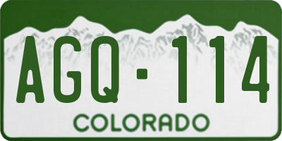 CO license plate AGQ114