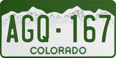 CO license plate AGQ167