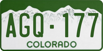 CO license plate AGQ177