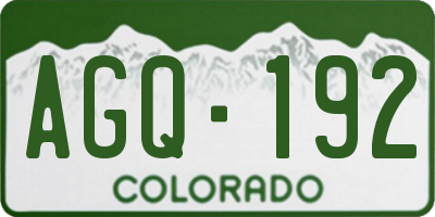 CO license plate AGQ192
