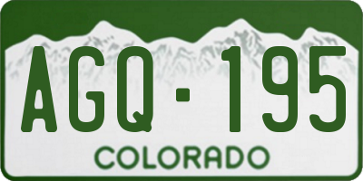 CO license plate AGQ195