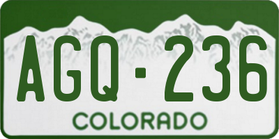 CO license plate AGQ236