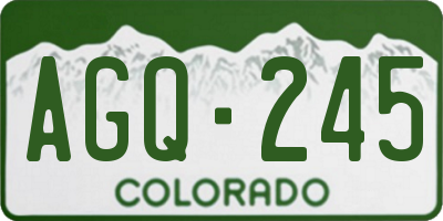 CO license plate AGQ245