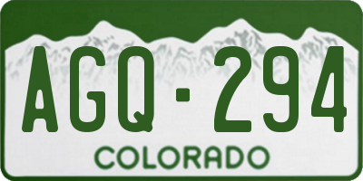 CO license plate AGQ294