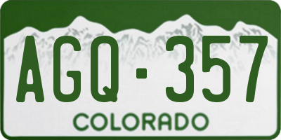 CO license plate AGQ357