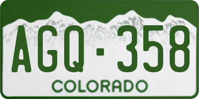 CO license plate AGQ358