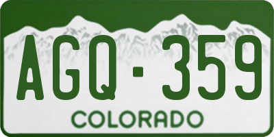 CO license plate AGQ359