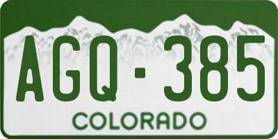 CO license plate AGQ385