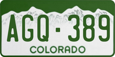 CO license plate AGQ389