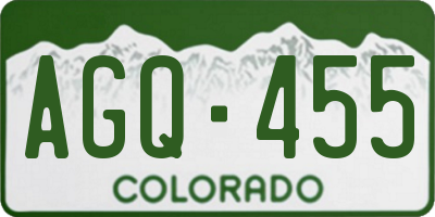 CO license plate AGQ455