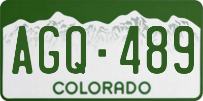 CO license plate AGQ489