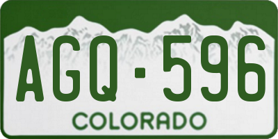 CO license plate AGQ596