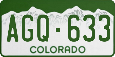 CO license plate AGQ633