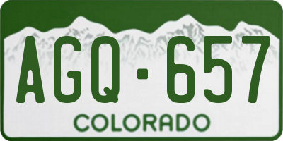 CO license plate AGQ657