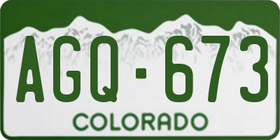 CO license plate AGQ673