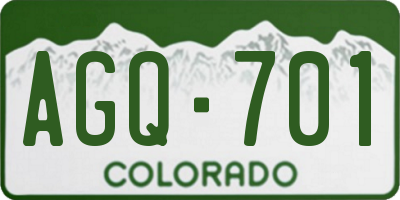 CO license plate AGQ701