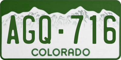 CO license plate AGQ716