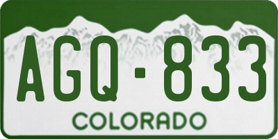 CO license plate AGQ833