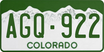 CO license plate AGQ922