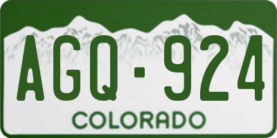 CO license plate AGQ924