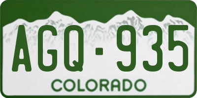 CO license plate AGQ935