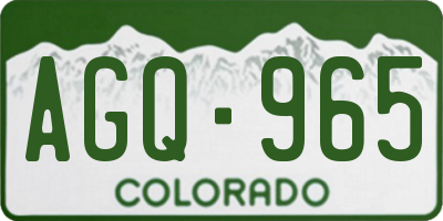 CO license plate AGQ965