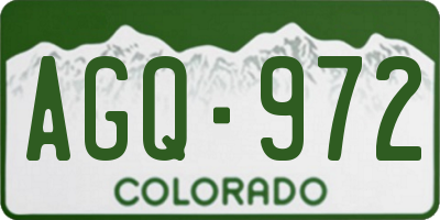 CO license plate AGQ972