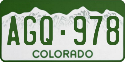 CO license plate AGQ978