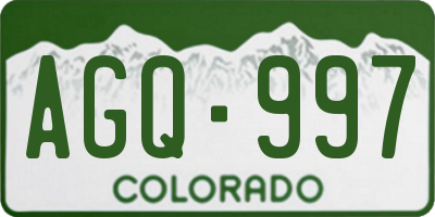 CO license plate AGQ997