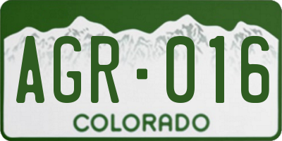 CO license plate AGR016