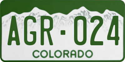 CO license plate AGR024