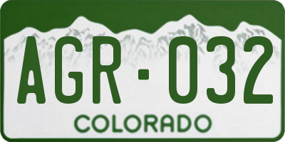 CO license plate AGR032