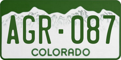 CO license plate AGR087