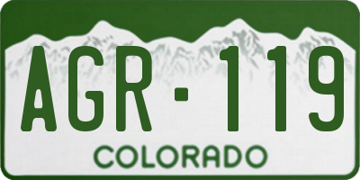 CO license plate AGR119