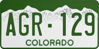 CO license plate AGR129