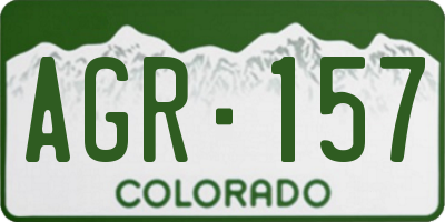 CO license plate AGR157