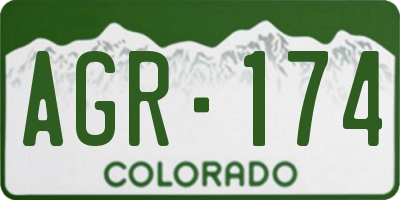 CO license plate AGR174
