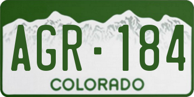 CO license plate AGR184
